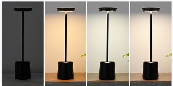 Round Shade Rechargeable Cordless LED Touch Dimming Control Desk Lamp with CE Certificate