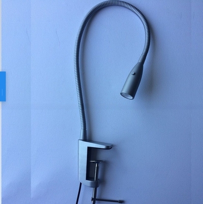 4V DC Voltage Flexible Gooseneck LED Desk Lamp with Clamp Silver Finish