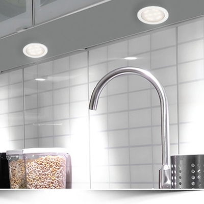 12V DC Aluminum Round LED Display Light for Furniture Cabinet No Switch Technology