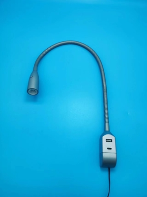 12V USB Gooseneck Bed Reading Light Book Car Lamp 2USB Charging type-c Aluminum iron