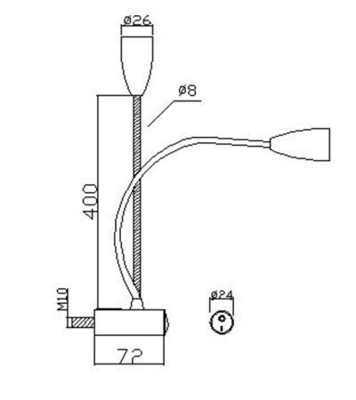 Flexible Gooseneck Bedside LED Reading Light and Wall Light Table Lamp Easy to Mount