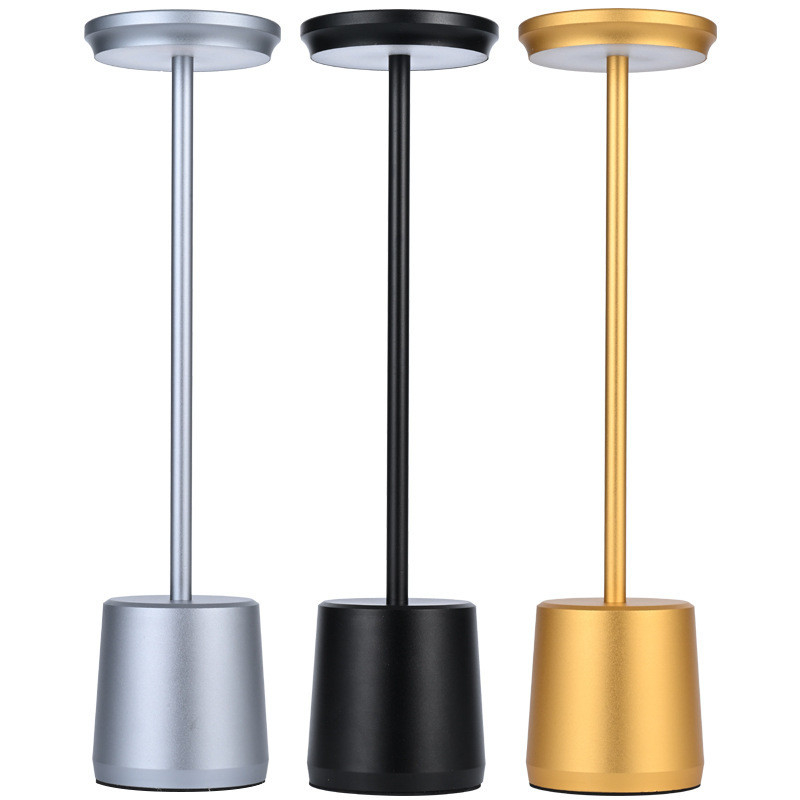 Round Shade Rechargeable Cordless LED Touch Dimming Control Desk Lamp with CE Certificate