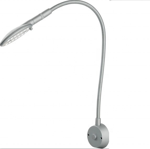 1W Flexible Gooseneck Electric Wall Mount Headboard Reading Lamp with On-off Switch