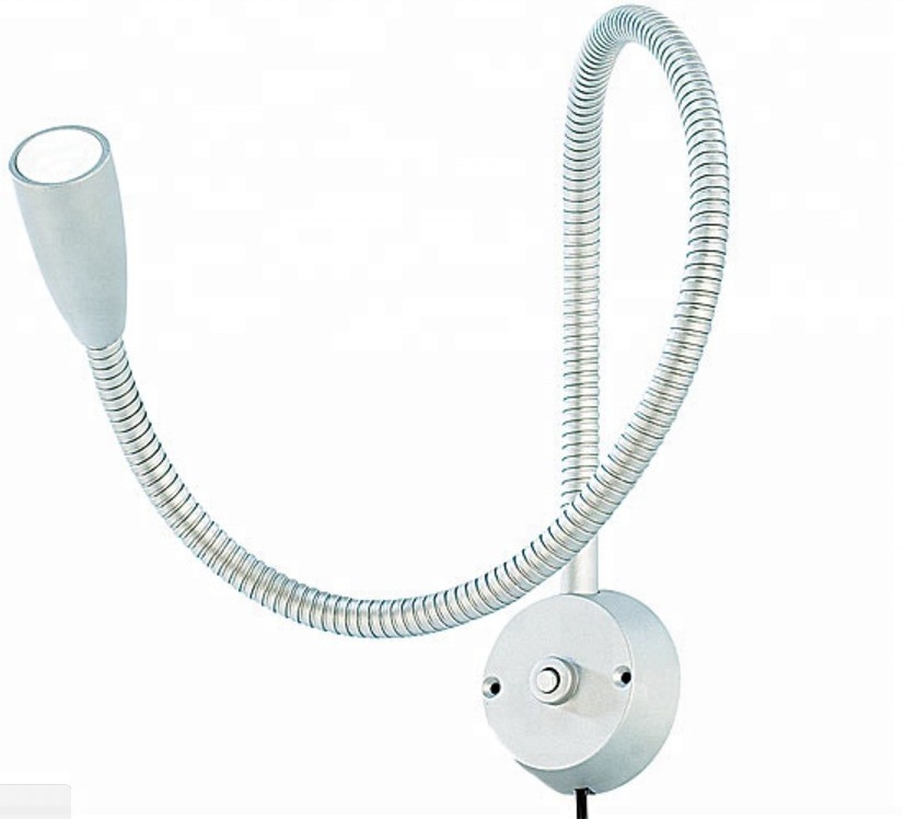 Reading Room Hotel Bedside Reading Light with Flexible Gooseneck and Switch Control
